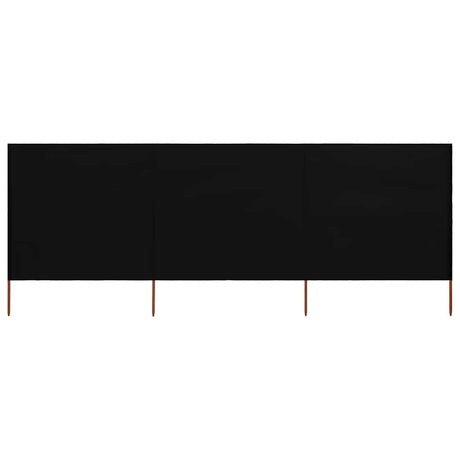 Vidaxl Windschutzscheibe 3 Paneele 400x120 cm Stoff schwarz