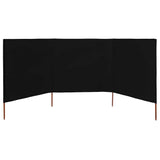 Vidaxl Windschutzscheibe 3 Paneele 400x120 cm Stoff schwarz