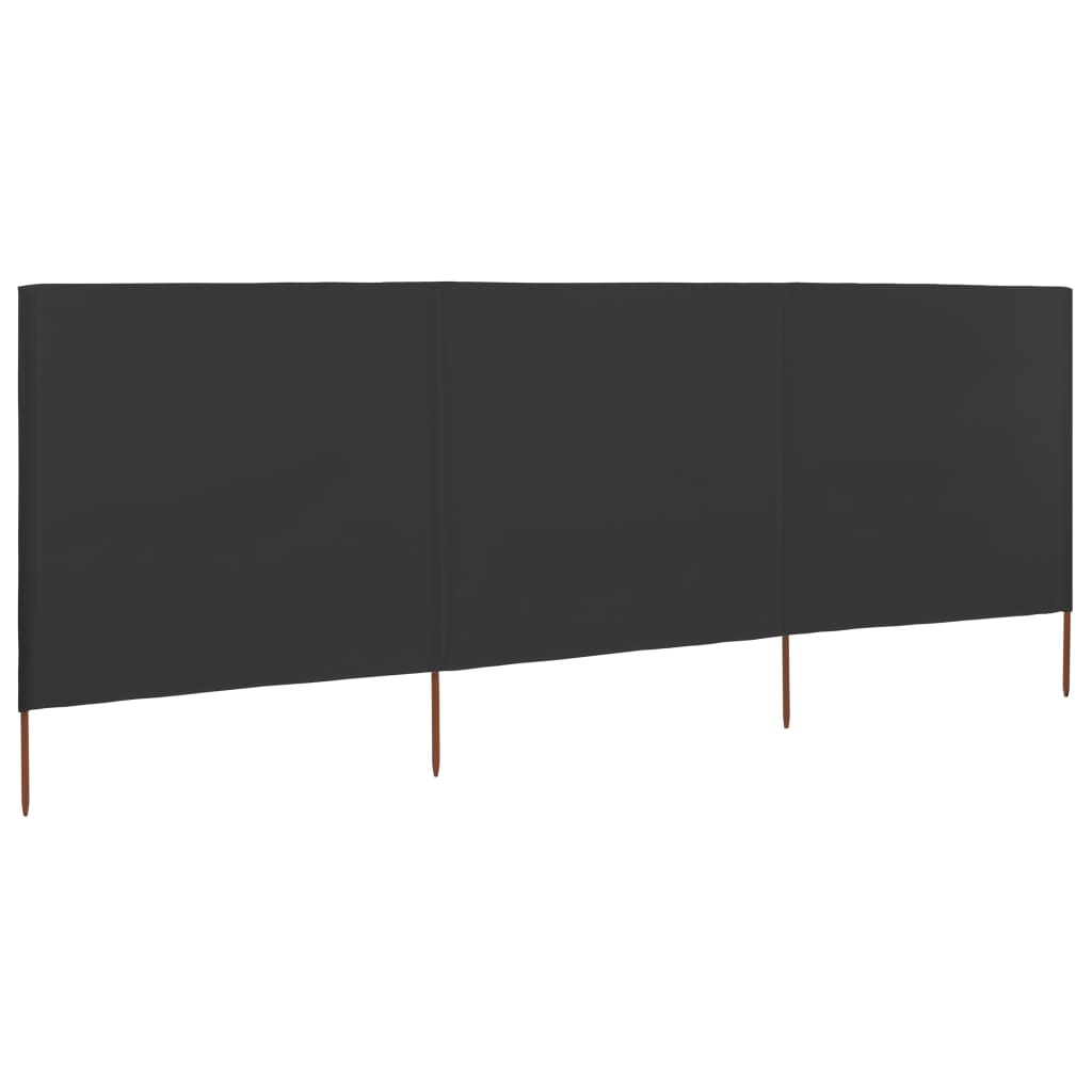 Vidaxl Windschutzscheibe 3 Paneele 400x160 cm Stoffanthrazit