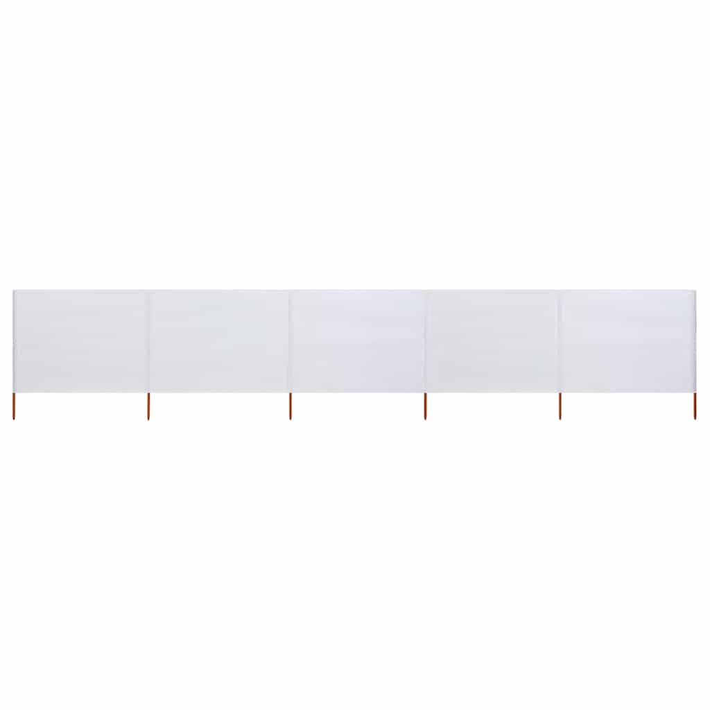 Vidaxl Windschutzscheibe 5 Paneele 600x80 cm Stoff Sand weiß