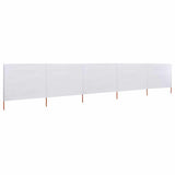 Vidaxl Windschutzscheibe 5 Paneele 600x80 cm Stoff Sand weiß