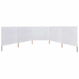 Vidaxl Windschutzscheibe 5 Paneele 600x80 cm Stoff Sand weiß