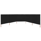 Vidaxl Windschutzscheibe 5 Paneele 600x80 cm Stoff schwarz