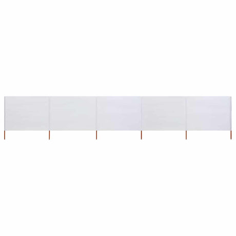 Vidaxl Windschutzscheibe 5 Paneele 600x120 cm Stoff Sand weiß