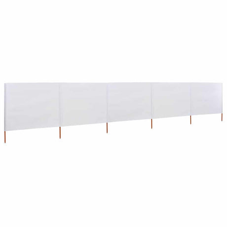 Vidaxl Windschutzscheibe 5 Paneele 600x120 cm Stoff Sand weiß