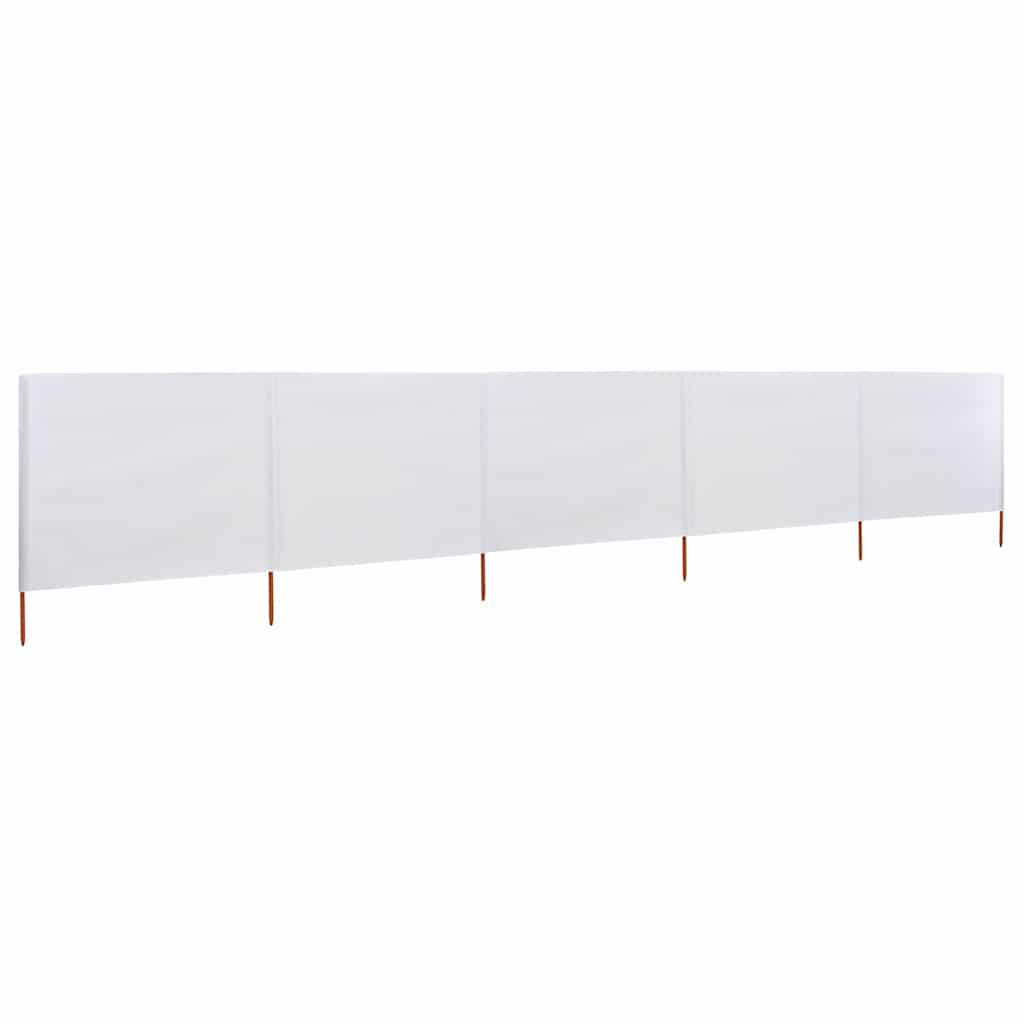 Vidaxl Windschutzscheibe 5 Paneele 600x120 cm Stoff Sand weiß