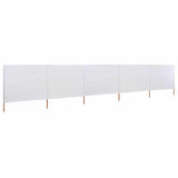 Vidaxl Windschutzscheibe 5 Paneele 600x120 cm Stoff Sand weiß