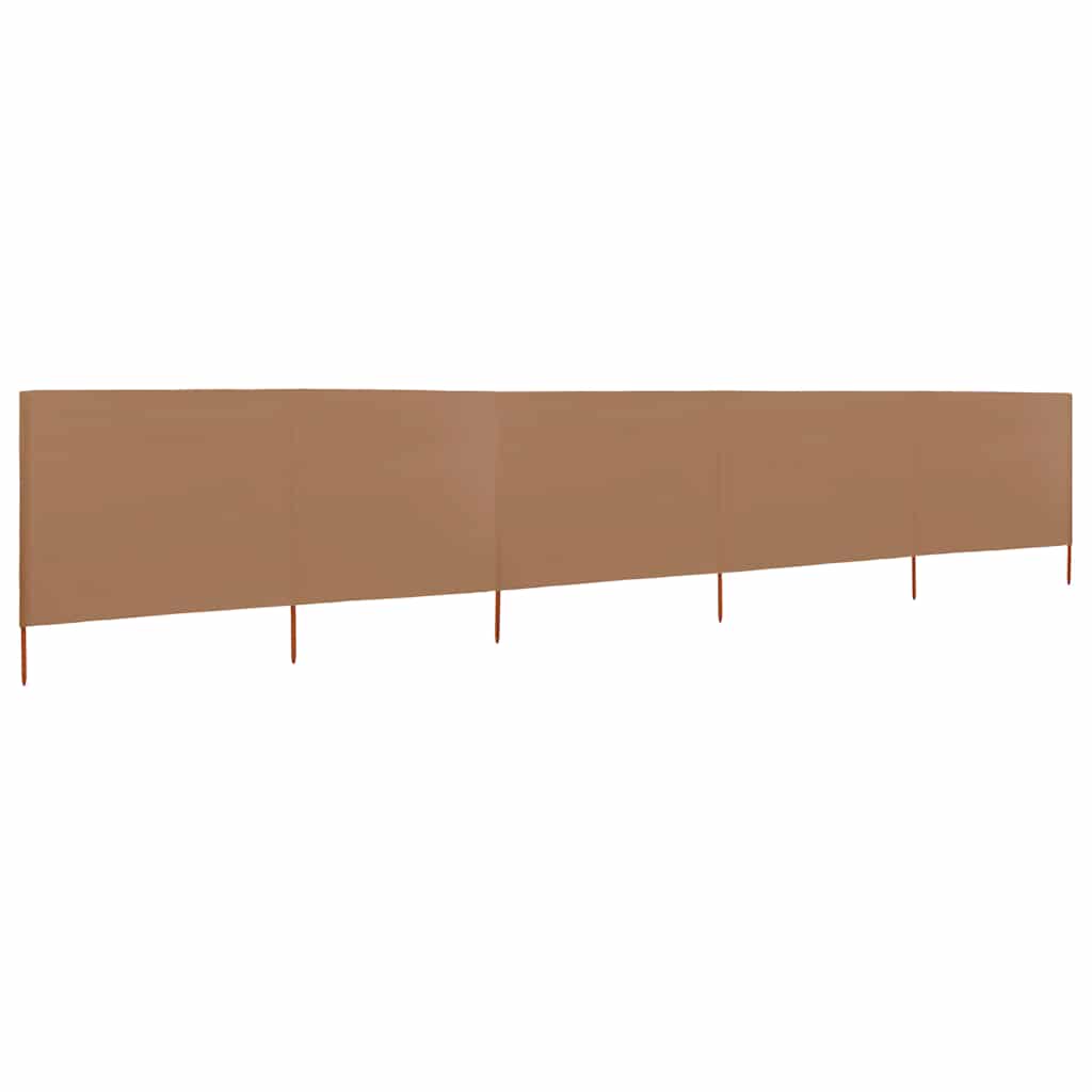 Vidaxl Windschutzscheibe 5 Paneele 600x120 cm Stofftaupe