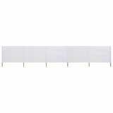 Vidaxl Windschutzscheibe 5 Paneele 600x160 cm Stoff Sand weiß
