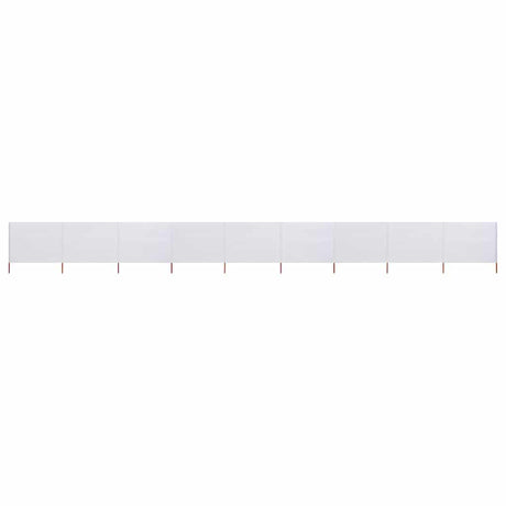 Vidaxl Windschutzscheibe 9 Paneele 1200x120 cm Stoff Sand Weiß