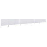 Vidaxl Windschutzscheibe 9 Paneele 1200x120 cm Stoff Sand Weiß