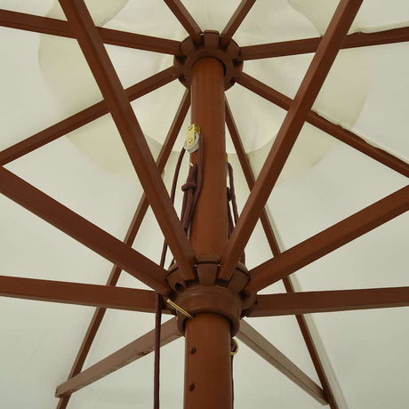 Vidaxl -Parasol mit Holzstange 330 cm Sandy White