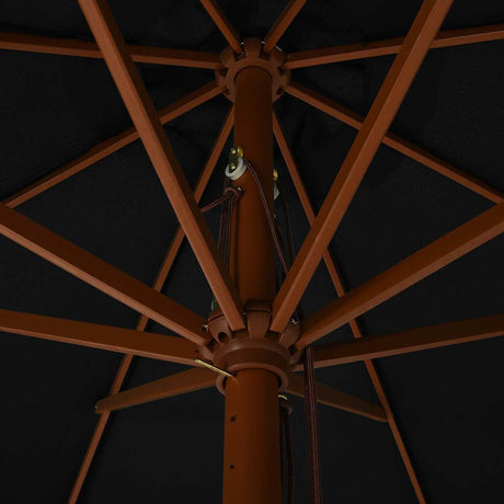 Vidaxl -Parasol mit Holzstange 330 cm schwarz