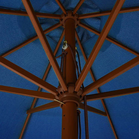 Vidaxl -Parasol mit Holzstange 330 cm Azurblau