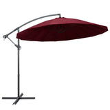 Vidaxl -schwimmendes Parasol mit Aluminiumpol 3 m Bordeaux -Rot