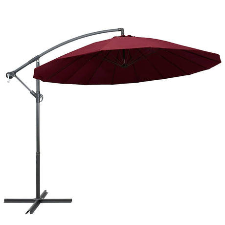 Vidaxl schwimmender Sonnenschirm mit Aluminiumstange 3 m burgunderrot