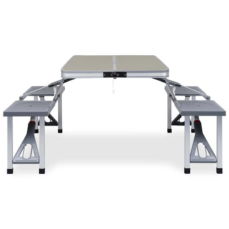 Vidaxl Camping -Tisch zusammenklappbar mit 4 Sitzen aus Stahl und Aluminium