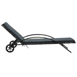 Vidaxl ligbedden met tafel poly rattan antraciet