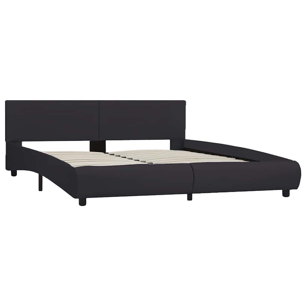 Vidaxl bedframe met led kunstleer zwart 160x200 cm