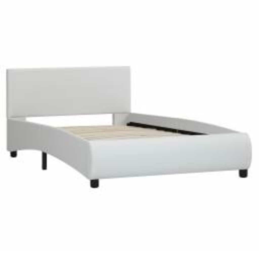 Vidaxl bedframe met led kunstleer wit 90x200 cm