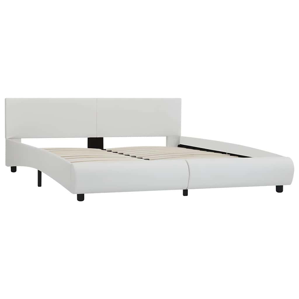 Vidaxl bedframe met led kunstleer wit 160x200 cm