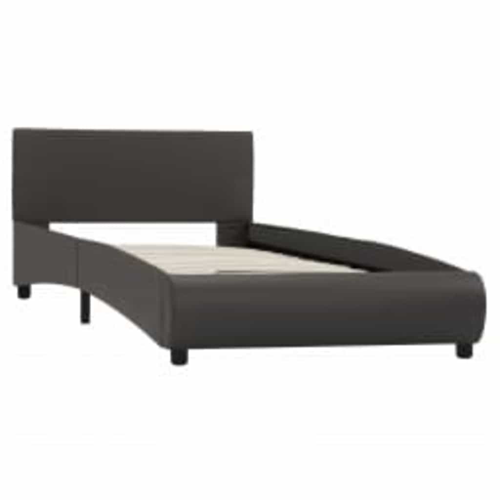 Vidaxl bedframe met led kunstleer grijs 100x200 cm