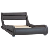 Vidaxl bedframe met led kunstleer grijs 100x200 cm