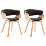 Vidaxl eetkamerstoelen 2 st gebogen hout en kunstleer