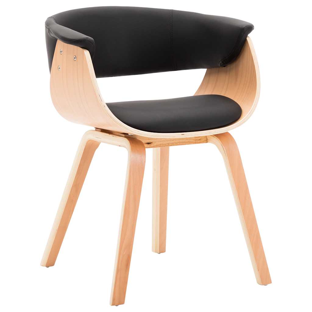 Vidaxl eetkamerstoelen 2 st gebogen hout en kunstleer