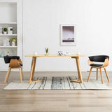 Vidaxl eetkamerstoelen 2 st gebogen hout en kunstleer