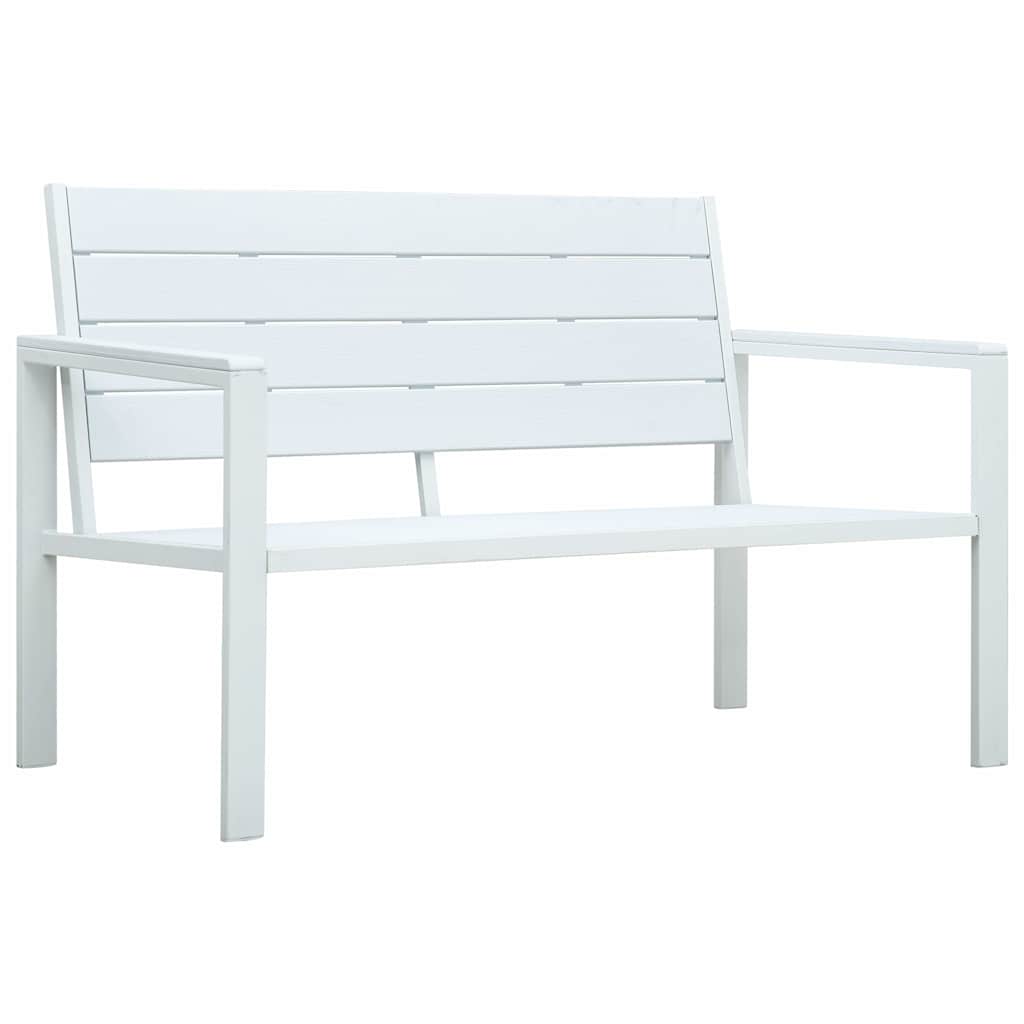 Vidaxl tuinbank hout-look 120 cm hdpe wit