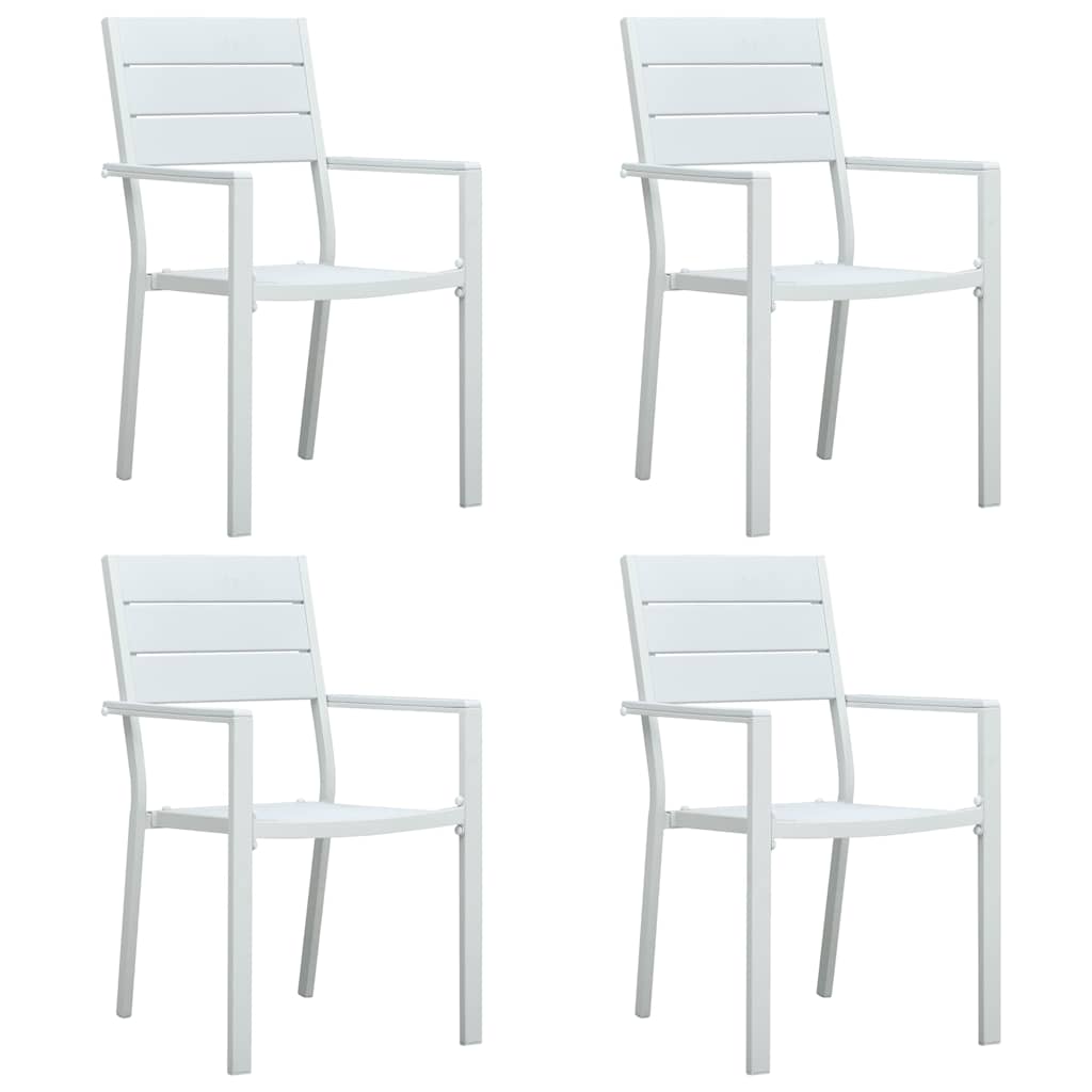 Vidaxl tuinstoelen 4 st hout-look hdpe wit