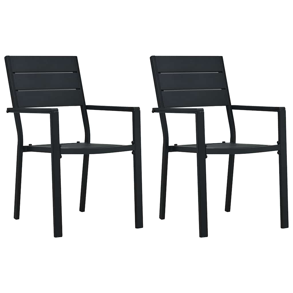 Vidaxl tuinstoelen 2 st hout-look hdpe zwart