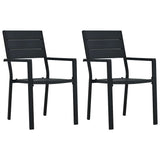 Vidaxl tuinstoelen 2 st hout-look hdpe zwart