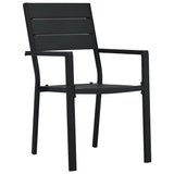 Vidaxl tuinstoelen 2 st hout-look hdpe zwart