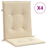 Vidaxl Gartenstuhl Kissen Low Rücken 4 PCs 100x50x3 cm Oxford Stoff Beige