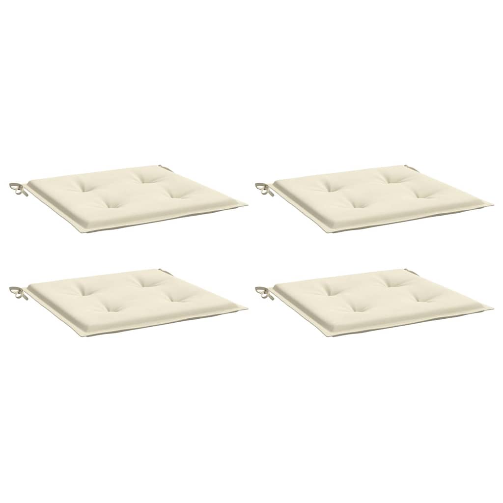 Vidaxl Gartenstuhlkissen 4 Stcs 40x40x4 cm Oxford Stoff Crème -Colored