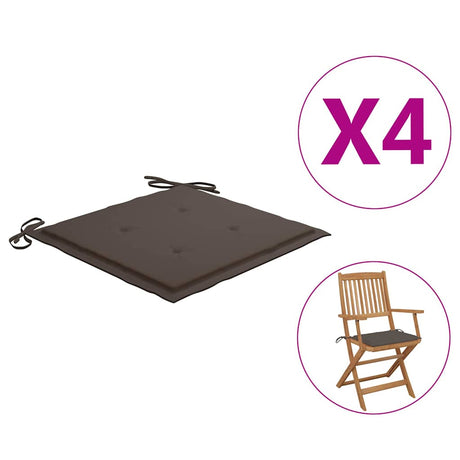 Vidaxl Gartenstuhl Kissen 4 Stcs 40x40x4 cm Oxford Stofftaupe