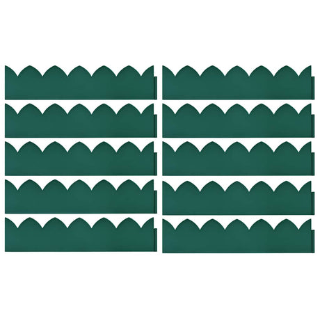 VIDAXL -Gazonkanten 10 PCs 65x15 cm pp grün