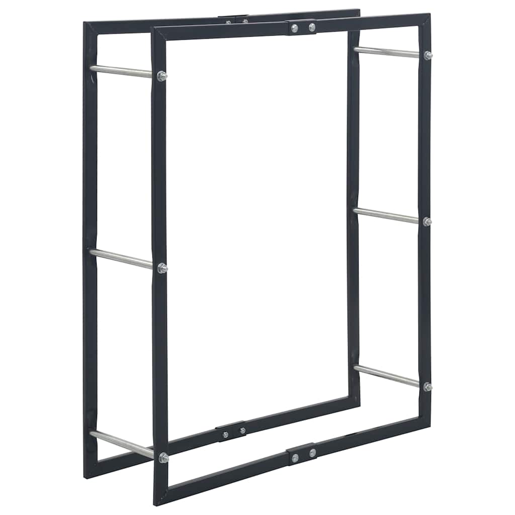 Vidaxl haardhoutrek 80x25x100 cm staal zwart