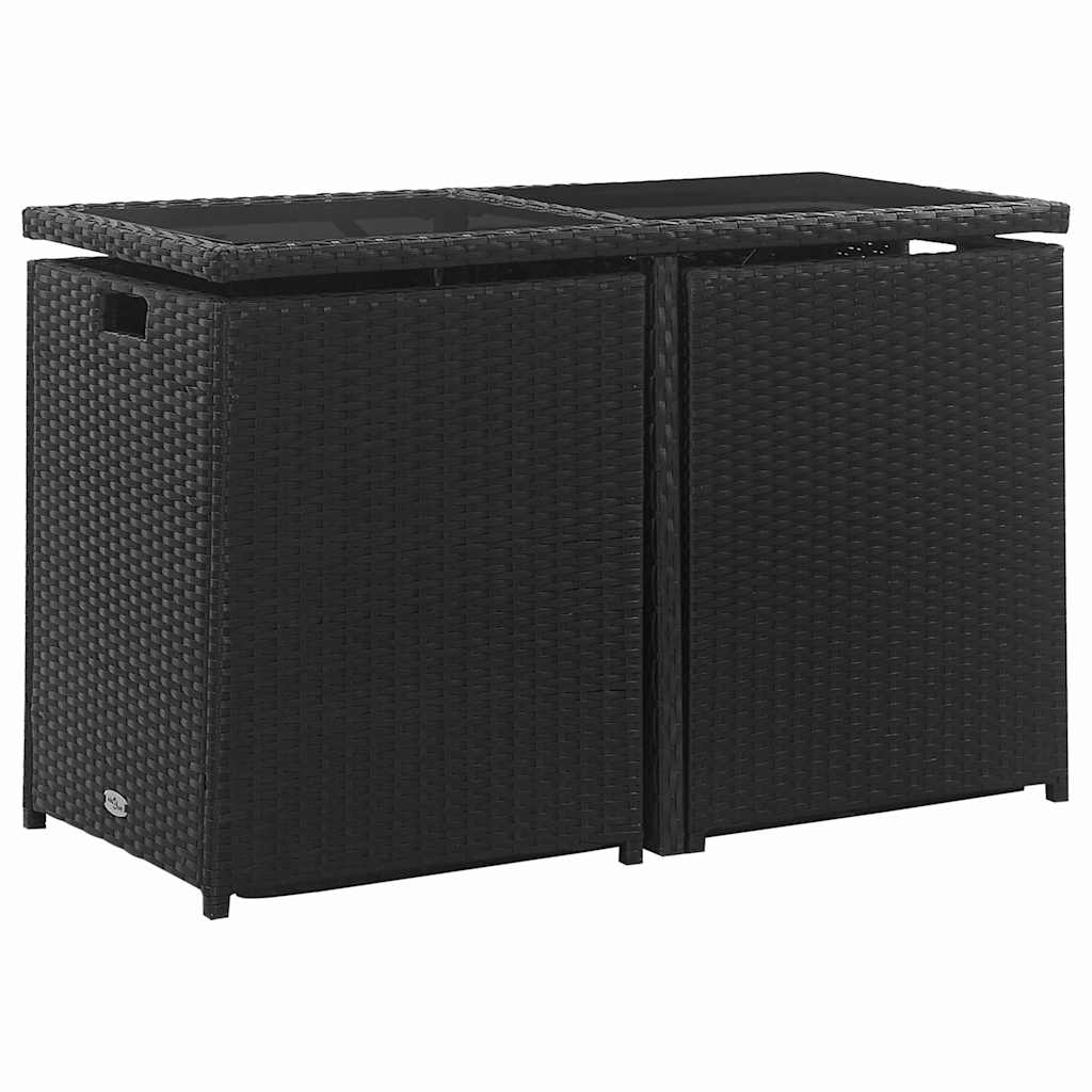 Vidaxl 3-delige tuinset met kussens poly rattan zwart