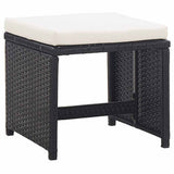 Vidaxl tuinkrukken 2 st met kussens poly rattan zwart
