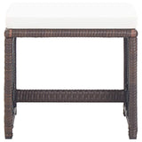 Vidaxl tuinkrukken 2 st met kussens poly rattan bruin
