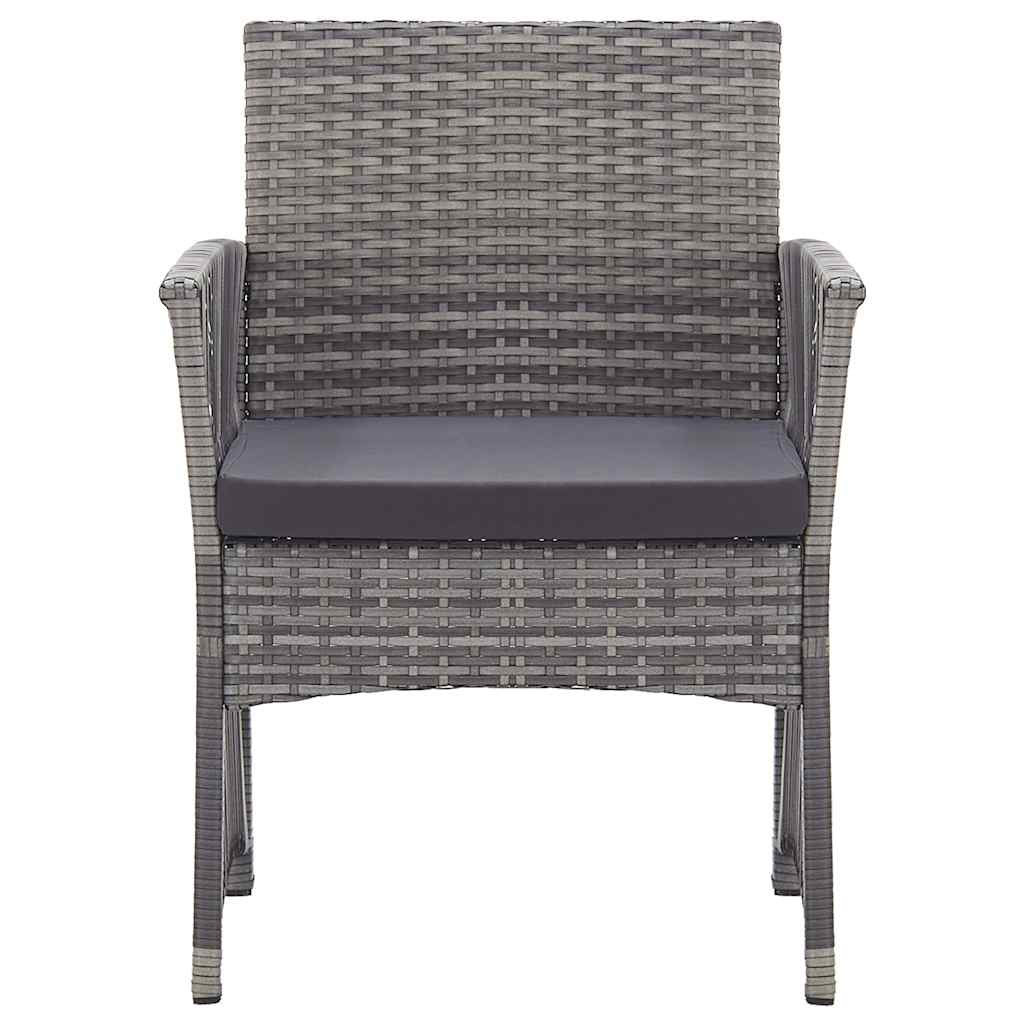 Vidaxl tuinstoelen met kussens 2 st poly rattan antraciet