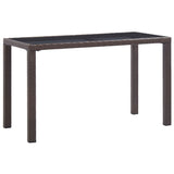 Vidaxl tuintafel 123x60x74 cm poly rattan bruin
