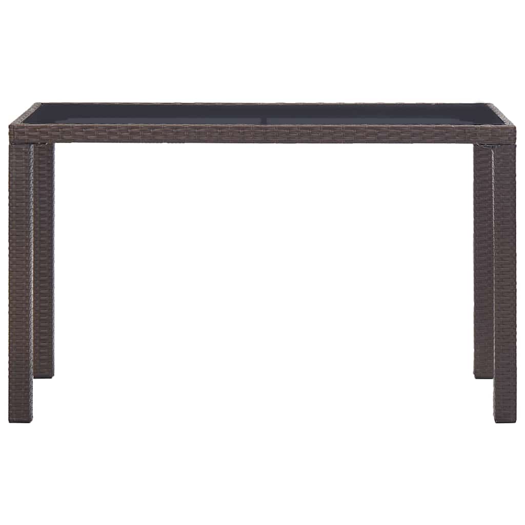 Vidaxl tuintafel 123x60x74 cm poly rattan bruin