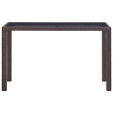 Vidaxl tuintafel 123x60x74 cm poly rattan bruin