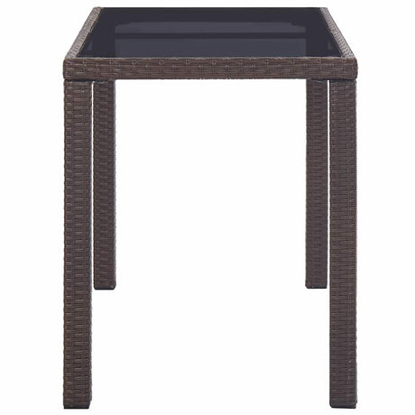Vidaxl tuintafel 123x60x74 cm poly rattan bruin