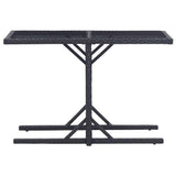 Vidaxl tuintafel 110x53x72 cm glas en poly rattan zwart