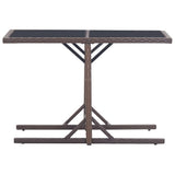 Vidaxl tuintafel 110x53x72 cm glas en poly rattan bruin